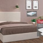 Комплект тапицирана основа Сани, матрак Daxo и табла Текс + подарък 2 броя възглавници